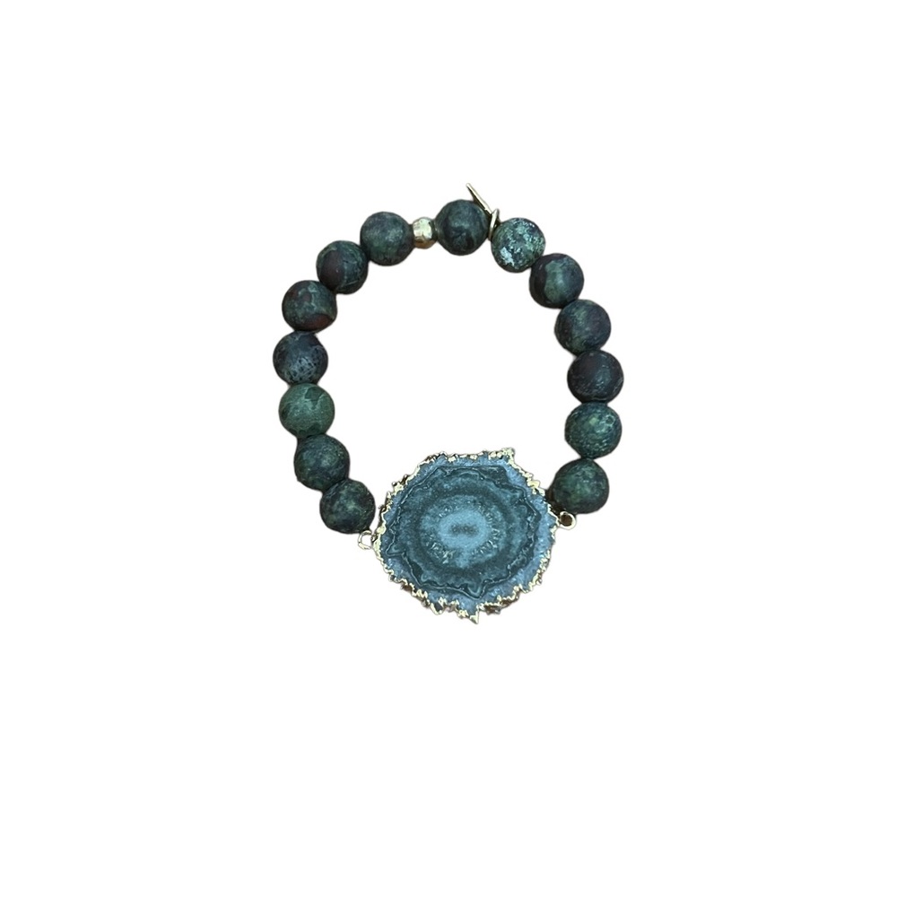 Druzy Beaded Stretch Bracelet